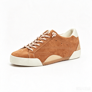 Baskets basses décontractées rétro à lacets, empeigne en similicuir, semelle intermédiaire en mousse, semelle extérieure en caoutchouc, embout en caoutchouc, chaussures de mode transfrontalières OEM ODM - Product Image 1