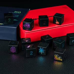 Tùy chỉnh đa diện mờ tự nhiên Obsidian đá quý D6 xúc xắc thần thoại Hy Lạp xúc xắc ảo tưởng mô hình với carton gói - Product Image 2