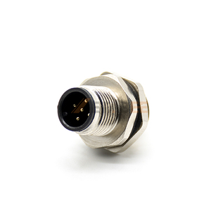 Conector Macho M12 de 5 Pines para Montaje en Panel, Codificado A, <span class=keywords><strong>PCB</strong></span> Recto, Rosca M16, IP67, DeviceNet, CANopen - Product Image 1