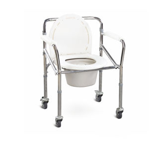 Orientmed 3-en-1 Chaise de chevet pliable Siège de toilette portable en aluminium et acier pour personnes âgées également utilisable comme fauteuil roulant - Product Image 6
