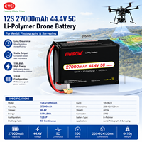 285wh/kg Teknologi Baru Ringan 27000mah 12S 5C Baterai Lithium-ion Daya Tinggi Berkualitas Tinggi untuk Drone RC FPV