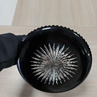 Base de chicha en verre sculptée à la main de 25 cm, noire, accessoires de chicha, vente en gros d'usine, pour bar à chicha
