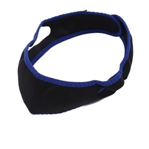 Correa de soporte para la barbilla antirronquidos de microfibra azul para controlar la respiración bucal nocturna y contorno facial - Product Image 3