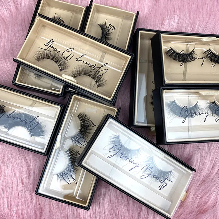 Wholesale Custom Logo Printing Mink Lashes Paper Boxes Package Empty Lash Packaging Box Bulk Makeup Eyelashes Case Pack