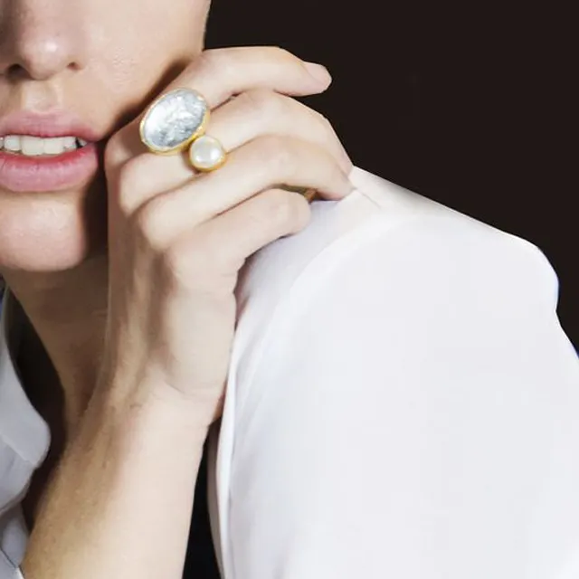 Hoge Kwaliteit Messing Mode Vergulde Crystal Ovale Vorm Edelsteen Ring
