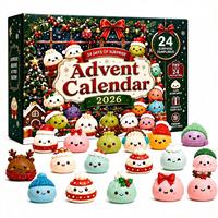 Calendrier de l'Avent 2026 Noël : Boîte Mystère de Jouets Squishy en Forme de Raviolis – Compte à Rebours de Noël, Jouet Anti-Stress et Cadeau