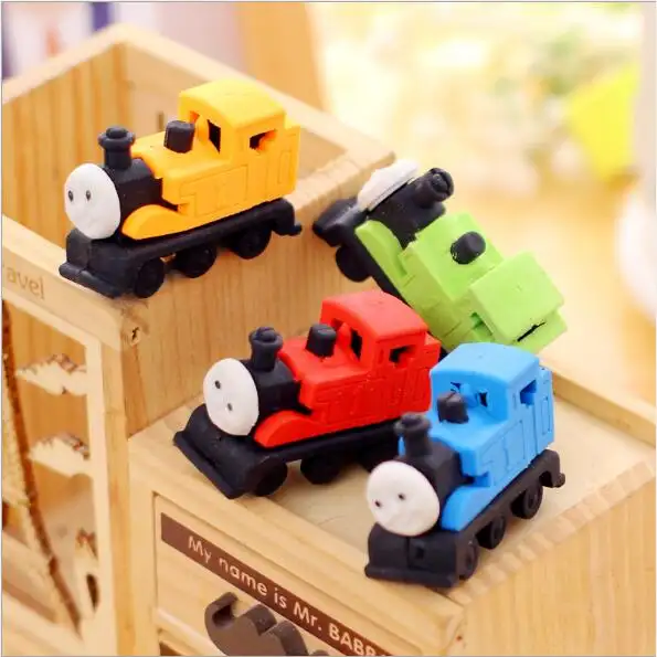 Funny Detachable Train Erasers for Boy Durable Pencil Eraser For Kids Stationery