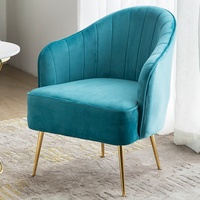 Chaises de luxe aile d'or meubles nordiques fauteuil de bureau d'hôtel moderne canapé en métal maison velours salon salon chaises d'appoint