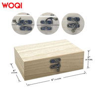 WOQI Crafts Boîte en bois Petit souvenir Bijoux en bambou Coffre au trésor Boîte cadeau décorée au laser pour l'affichage à la maison