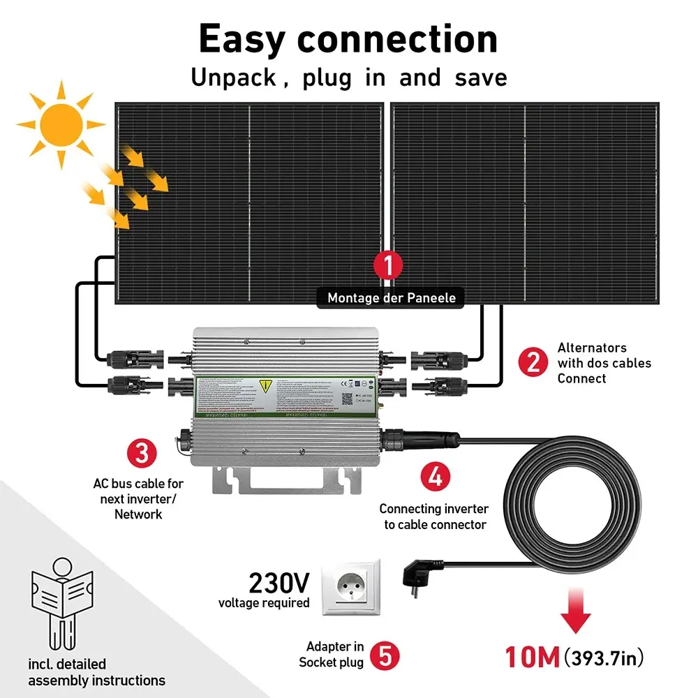 DOKIO 800W 820W Balcony Power Plants Kit 800W Solar Home Complete Kit EU US Stock