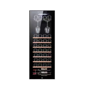 Mini refrigerador de vino con puerta de vidrio, Bodega de vino negro, Enfriador de bebidas de vino - Product Image 3