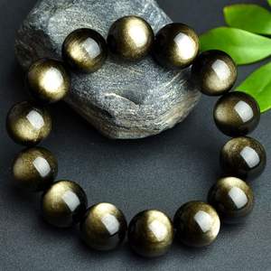 Wholesale Natural Crystal Flower Style Polished Hand String Golden Obsidian <strong>Bracelet</strong> Beads for Jewelry Making - Product Image 1