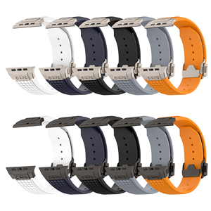Correa de Reloj de Caucho Sólido RYB FKM con Hebilla de Acero Inoxidable para Relojes <span class=keywords><strong>Serie</strong></span> 8 7 <span class=keywords><strong>6</strong></span> 5 4 3 2 1 Ultra, Deportiva, Resistente y a la Moda - Product Image 2