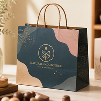 Sacs à emporter pliés en papier kraft écologiques, résistants à l'huile, imprimés sur mesure pour la livraison de nourriture et les chaînes de magasins