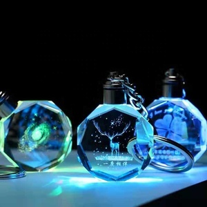 Móc Khóa Logo Xe Hơi Tùy Chỉnh Móc Khóa Đèn <span class=keywords><strong>Led</strong></span> Khắc Laser Móc Chìa Khóa Pha Lê Sáng Tạo - Product Image 3