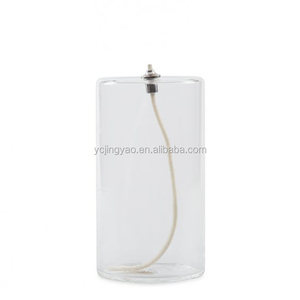 OEM Hand Blown Decorative Clear Borosilicate Cylinder <strong>Refillable</strong> Glass Jar Oil Pillar <strong>Candle</strong> - Product Image 2