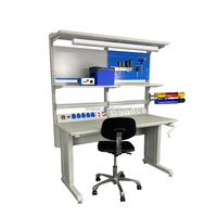Mesa de Trabajo ESD Modular Ajustable con Manivela, Estructura de Acero Laminado en Frío, Segura Contra Electricidad Estática, Personalizable para Almacén
