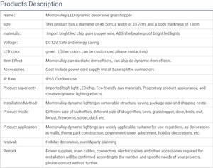 ไฟตกแต่งคริสต์มาสกลางแจ้งรูปตั๊กแตน LED แบบไดนามิก กันน้ำ สำหรับงานปาร์ตี้ วางแผนจัดงาน ผลิตภัณฑ์สร้างสรรค์ - Product Image 4