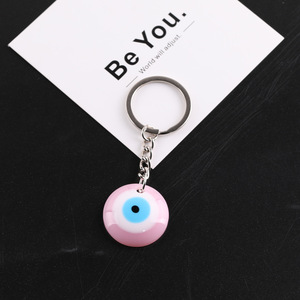 Porte-clés en résine œil turc rose, pendentif géométrique cœur, étoile, ovale, rond, accessoire - Product Image 3