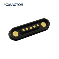 Conector magnético de 5 pines Ip67, conector Usb macho y hembra SMT de latón, Pogo, electrónico, médico, Industrial, 12V, 2A, Pa46, 30000 veces