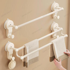 Porte-serviettes de salle de bain Bluevine à fixation par ventouse, double couche, en acier au carbone et ABS, design minimaliste, capacité de charge de 30 kg - Product Image 1