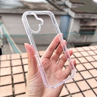 GSCASE Coque de Luxe Anti-Choc Anti-Jaunissement Transparente en TPU+PC Bayer pour iPhone 15 Pro Max 16 17 Pro