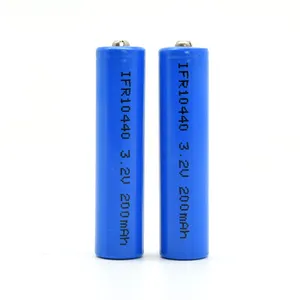 可充电3.2V Lifepo4电池单元10440圆柱形电池AAA尺寸3.2V 200毫安时锂离子电池