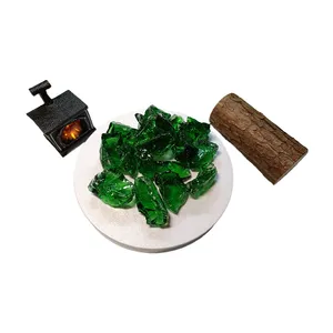 Cheap Price Large Green Large Landscaping Glass Rocks Garden Glass For Fire Glass
