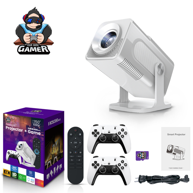 Hot Selling 1920*1080P Smart Portable Projector 1GB 8GB Android 11 450 Lumens Home Cinema Theater Pocket Projector for Gaming