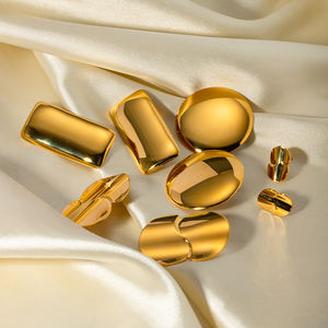 <span class=keywords><strong>Orecchini</strong></span> J&D Jewelry Robusti, Rotondi e Spessi, <span class=keywords><strong>Rettangolari</strong></span> e Lisci, in Acciaio Inossidabile Placcato <span class=keywords><strong>Oro</strong></span> 18K Lucido - Product Image 2