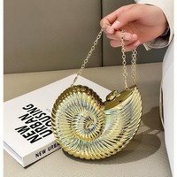 Sac de soirée tendance Aimiqi en forme de coquille 2026 – Nouveau sac bandoulière brillant à chaîne avec fermoir à loquet – Fabriqué en Chine