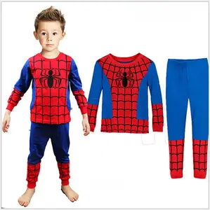 Spiderman Pakaian Anak Laki-laki Pijamas Anak-anak Mengatur Anak Piyama Pakaian Set Piyama Anak 2-7 Tahun Kartun Piyama Kecil Baju Tidur
