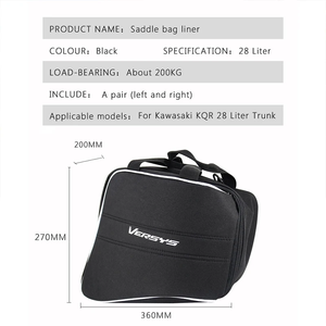 Pour KQR 28L Moto Sacoches Rigides Intérieures Ensemble de Sacs Intérieurs pour Selle Sacs à Bagages pour <span class=keywords><strong>Kawasaki</strong></span> Versys 1000 <span class=keywords><strong>650</strong></span> Ninja 1000 H2 <span class=keywords><strong>SX</strong></span> - Product Image 3