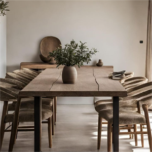 Muebles <span class=keywords><strong>de</strong></span> <span class=keywords><strong>Cocina</strong></span> <span class=keywords><strong>de</strong></span> <span class=keywords><strong>Alta</strong></span> Calidad, <span class=keywords><strong>Mesa</strong></span> <span class=keywords><strong>de</strong></span> Comedor <span class=keywords><strong>de</strong></span> Madera <span class=keywords><strong>de</strong></span> Nogal con Borde Natural para Restaurante - Product Image 1