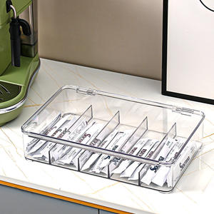 Boîtes et bacs de rangement en plastique transparent empilables - Organisateur de bureau avec couvercle pour lunettes, lunettes de soleil et lentilles de contact - Product Image 4