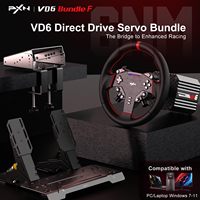 Volant et pédales PXN VD6 Bundle pour PC, moteur servo à entraînement direct 6 Nm, base, volant de course W AS pour PC
