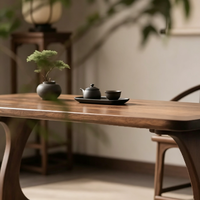 Nouvelle table à manger en bois massif chinois, table à thé en bois sur mesure, pieds courbés, meubles décoratifs traditionnels pour le salon