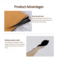 Sac en papier kraft pour fruits, écologique, imperméable, pour la protection des mangues et des raisins, pour la maison, le jardin, les petits vergers, prêt à être expédié