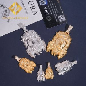 Pendentif Jésus en argent 925 certifié GRA 2025, moissanite VVS, pendentif personnalisé en moissanite pour hommes et femmes, bijoux hip-hop - Product Image 2
