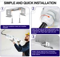 Luminaire LED étanche à la vapeur de 4 pieds, 5 CCT/5 puissances réglables, lampe linéaire SAA IP66 étanche, éclairage de garage dimmable, lumière tri-étanche