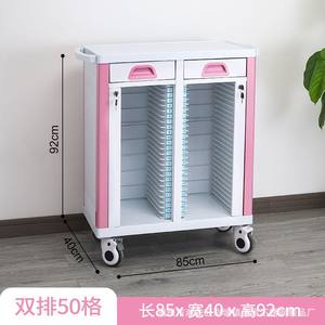 Stock Hospital Medical <b>Record</b> Carts Thickened ABS and Stainless Steel Trolleys with Beauty Salon <b>Record</b> Clips Filing <b>Cabinets</b> - Product Image 3