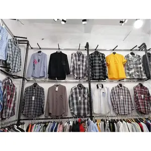 Factory price brand clothes stock lot many colors many styles men's long sleeve shirt