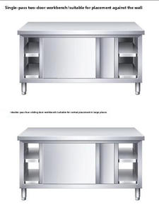 Table de travail professionnelle en acier inoxydable avec passage facile, table de préparation robuste avec rangement sous <span class=keywords><strong>le</strong></span> comptoir pour cuisines de restaurants - Product Image 4