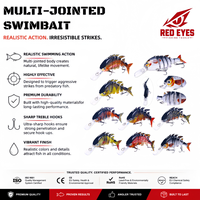 Échantillon Gratuit Nouveau Leurre de Pêche Multi-Articulé en PVC ABS pour Tilapia, 10cm 16.5g, pour Pêche en Eau Moyenne, pour Achigan, Brochet, Luciole, Lac, Rivière, Poissons-Rongeurs