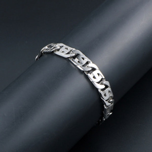 European And American Style <b>Titanium</b> Steel <b>Chain</b> Bracelet S Shape Geometric Punk Men's Party Jewelry CE052 - Product Image 4