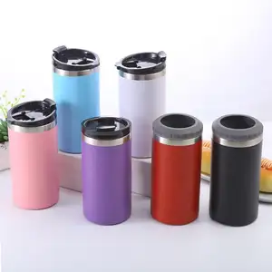 Thép Không Gỉ Chai 16Oz Cách Điện 4 Trong 1 Chân Không Có Thể Làm Mát Tùy Chỉnh Màu Sắc OEM Double-Tường Thăng Hoa Bia Chủ