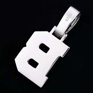 จี้ตัวอักษร B เงินแท้ 925 สไตล์ฮิปฮอป ประดับเพชรโมอิสซาไนต์ VVS พร้อมใบรับรอง GRA ดีไซน์เก๋ไก๋ทันสมัย เคลือบเงิน - Product Image 2