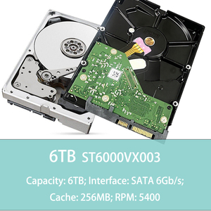ST6000VX003 6TB SATA3.0 Kecepatan 5400RPM 256MB Cache HDD 3.5" Operasi 24/7 Tahan Segala Cuaca Stabilitas yang Dioptimalkan dan Penyimpanan Massal - Product Image 1