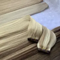 Wholesale Raw Unprocessed Hair Wefts Straight Double Drawn Balayage Invisible Camel Double Drawn European Flat Track Hair Weft