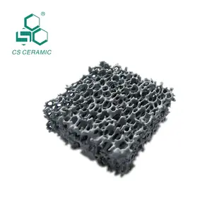 High Strength Industrial Ceramic Porous Metal Filtration Black Silicon Carbide Ceramic Foam Filter Plate
